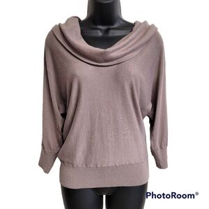 Repeat Taupe Cowl Neck Long Sleeve Top